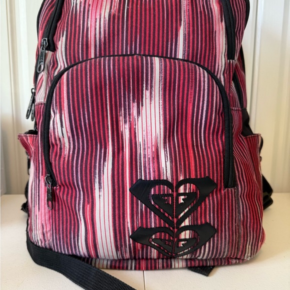 Roxy Red and Black Striped Backpack - Picture 1 of 12